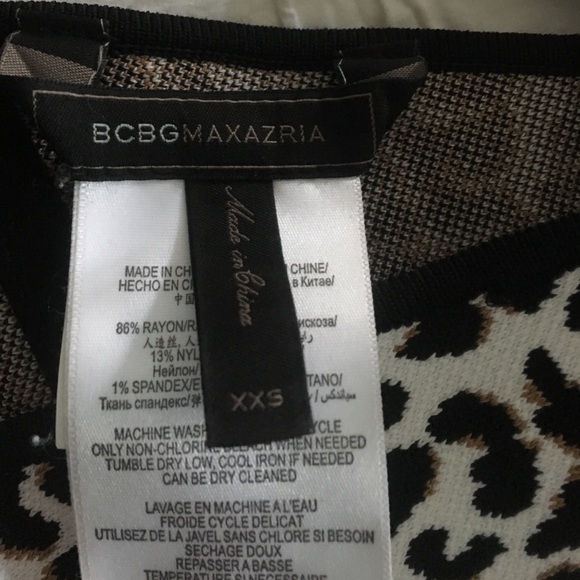 BCBG Bodycon Fancy Leopard Cocktail Dress XXS - Picture 3 of 3